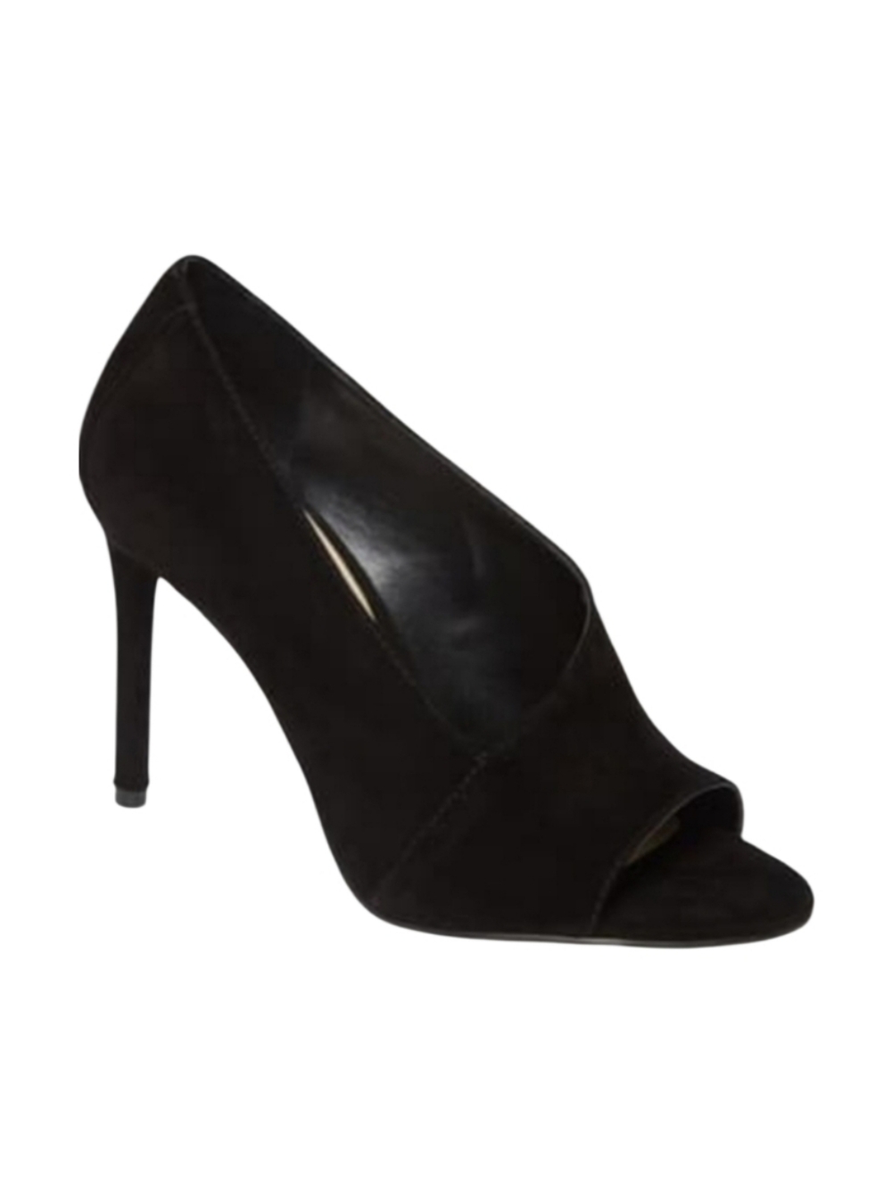 𝅺NEW! VINCE CAMUTO Rallien Black Leather Suede Peep Toe Pumps 10.